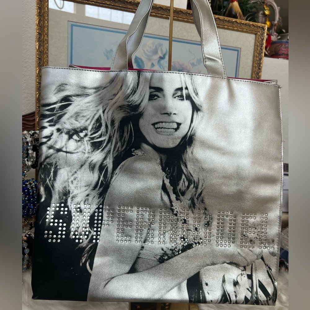 Victoria Secret Stylish Black and Silver Tote Bag - Picture 3 of 8